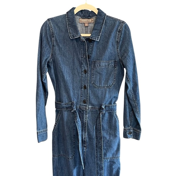 Point Sur J. Crew Denim Full Length Utility Boiler Suit Medium Blue 4 NWOT - Picture 3 of 7